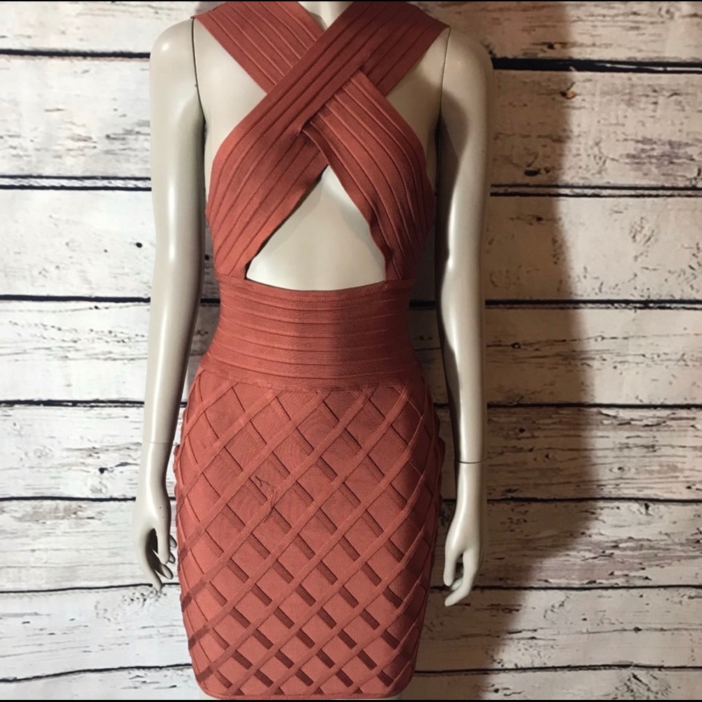 House of CB Liliana Crossover Bandage Dress